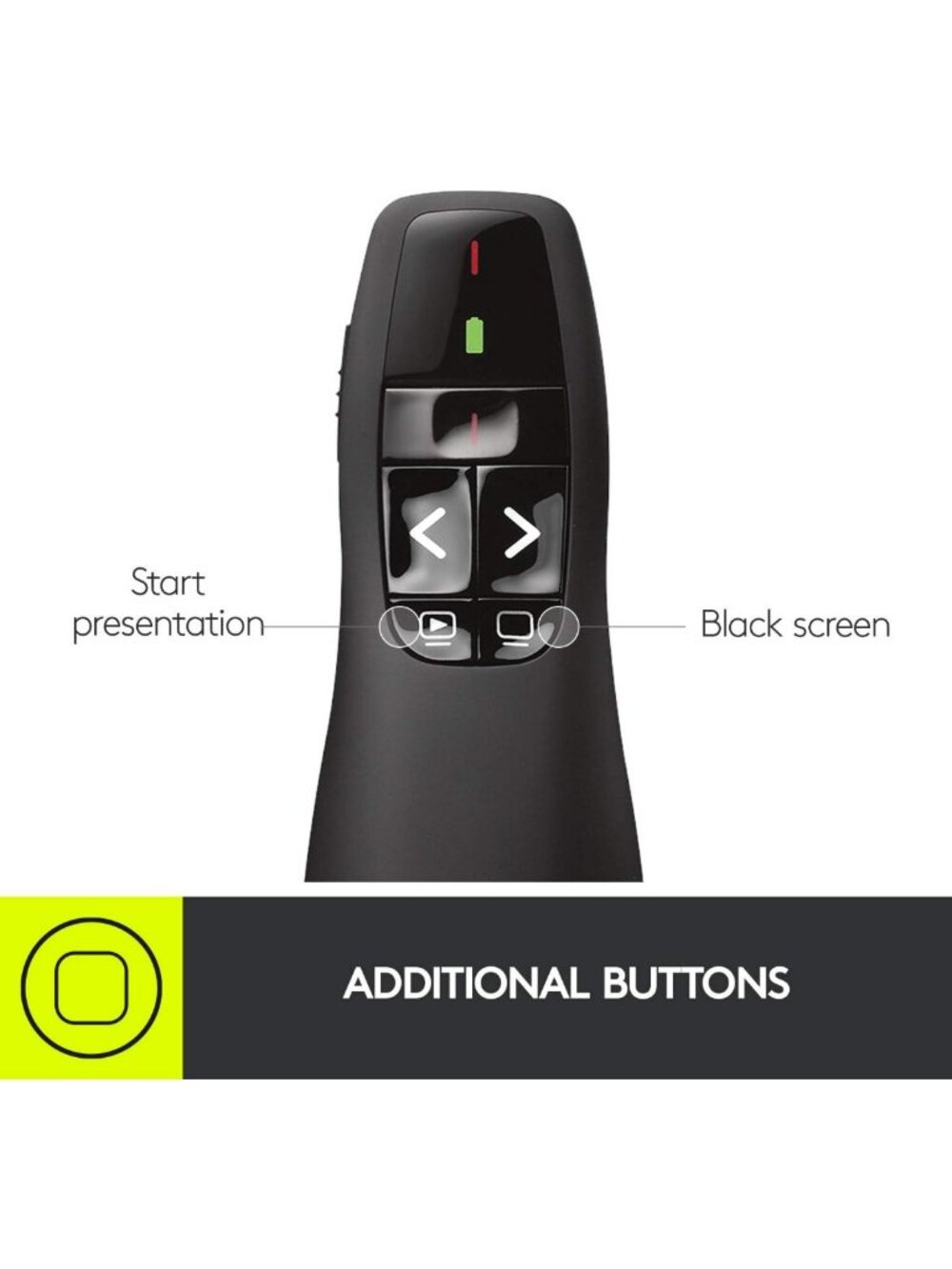 Wireless Presentation Clicker with Laser | USB-A PowerPoint Remote Control - Picture 6 of 10